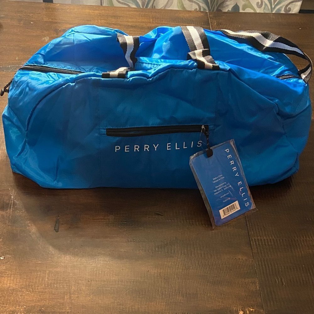 Perry Ellis Blue Duffel Bag